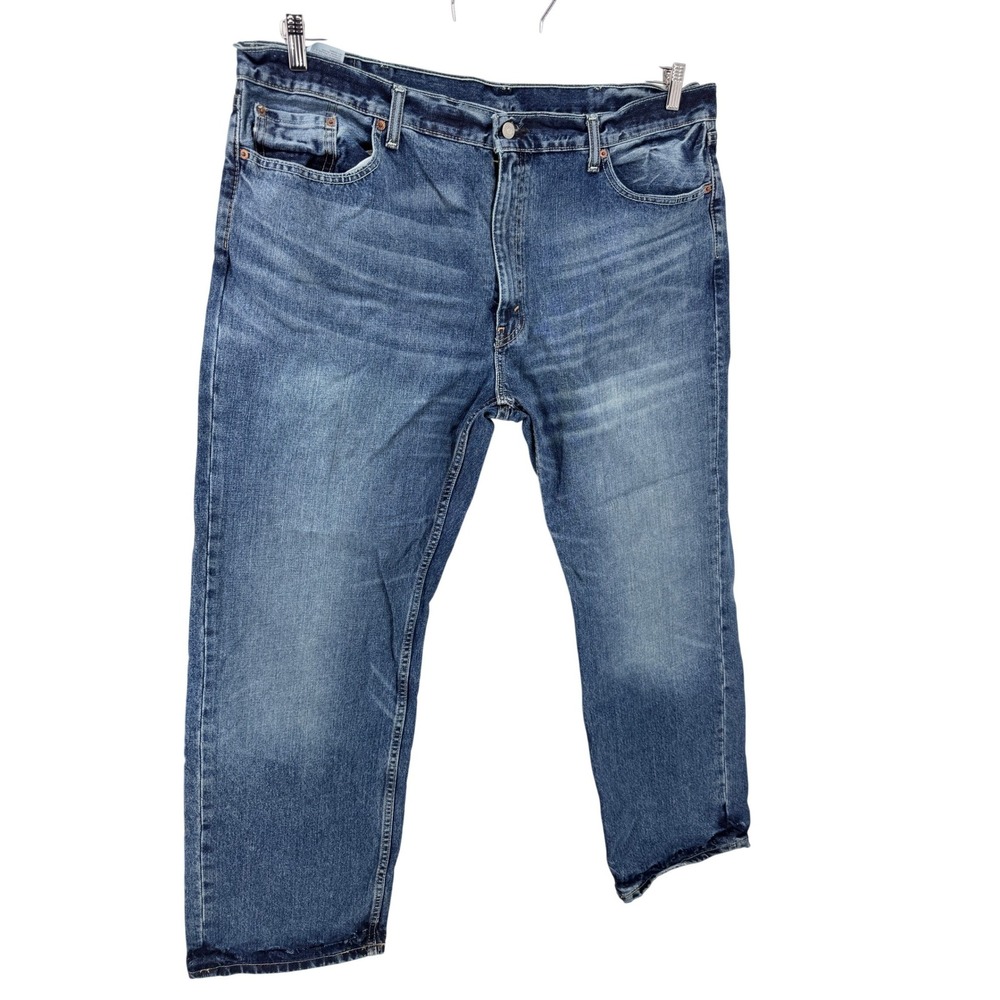 Levi 541 Jeans 44x32 Mens Athletic Fit Tapered Fade Dark Wash Whiskering